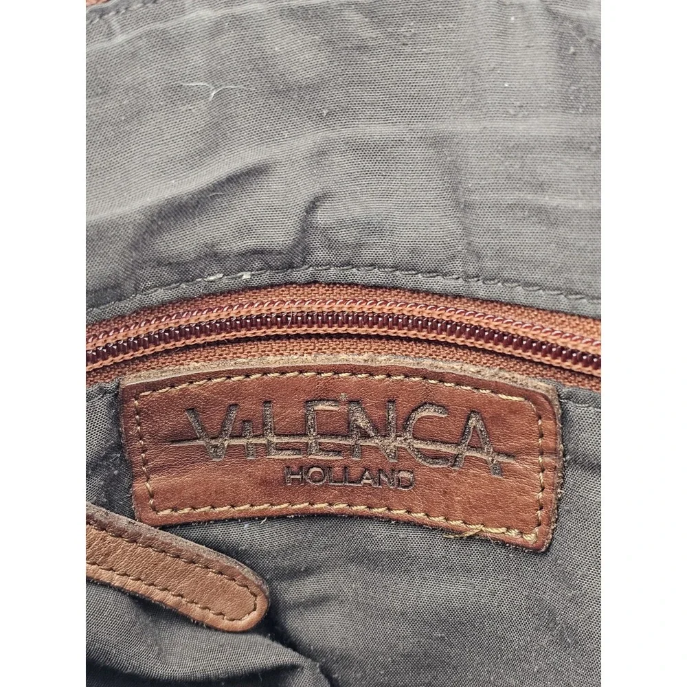 Anthropologie Vilenca Holland Cognac Weaved Distress Leather Crossbody‎ Bag